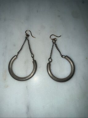 Mark Edge Classic Silver-Tone Hoop Drop Earrings